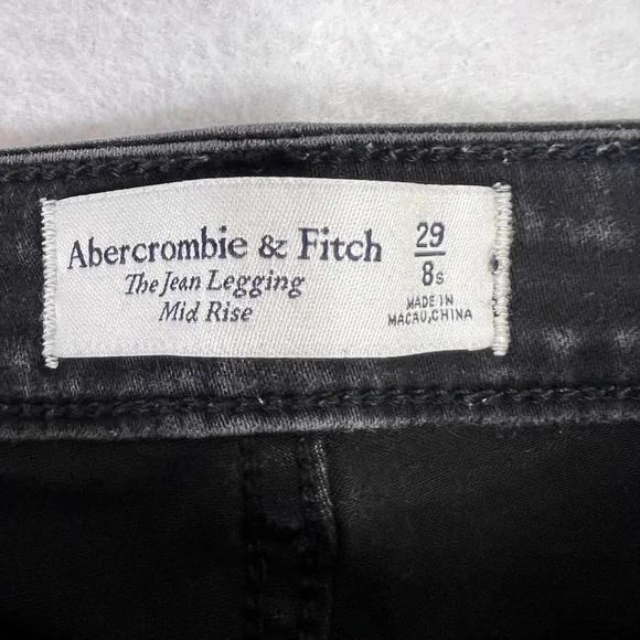 Abercrombie & Fitch Size 29/8 Harper Mid Rise Jean Legging Stretch Black - Picture 10 of 10